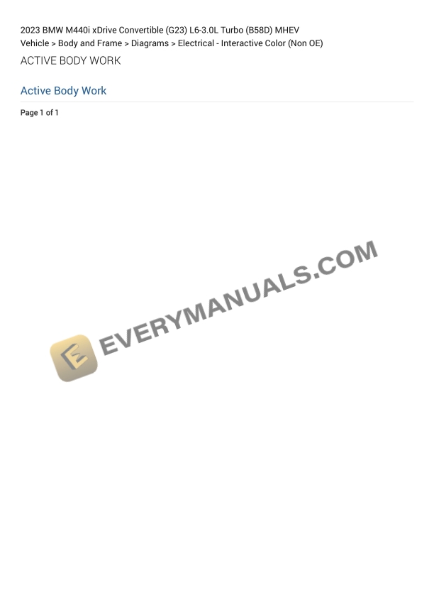 BMW M440i xDrive Convertible (G23) 2023 Electrical Diagrams L6-3.0L Turbo (B58D) MHEV
