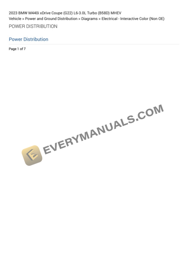 BMW M440i xDrive Coupe (G22) 2023 Electrical Diagrams L6-3.0L Turbo (B58D) MHEV 5 BMW M440i xDrive Coupe (G22) 2023 Electrical Diagrams L6-3.0L Turbo (B58D) MHEV - Image 3