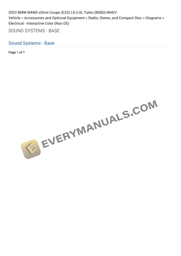 BMW M440i xDrive Coupe (G22) 2023 Electrical Diagrams L6-3.0L Turbo (B58D) MHEV 7 BMW M440i xDrive Coupe (G22) 2023 Electrical Diagrams L6-3.0L Turbo (B58D) MHEV - Image 5