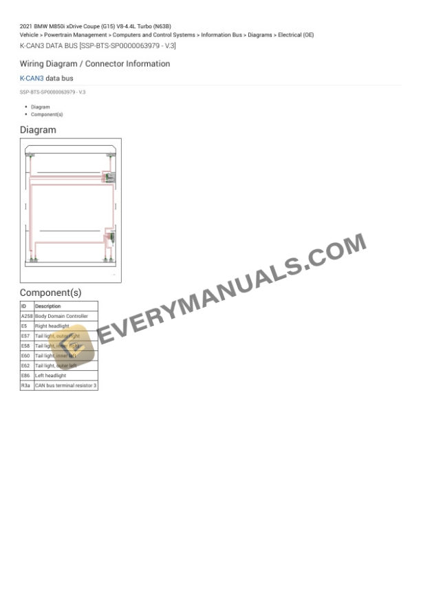 BMW M850i xDrive Coupe (G15) 2021 Electrical Diagrams V8-4.4L Turbo (N63B) 6 BMW M850i xDrive Coupe (G15) 2021 Electrical Diagrams V8-4.4L Turbo (N63B) - Image 4