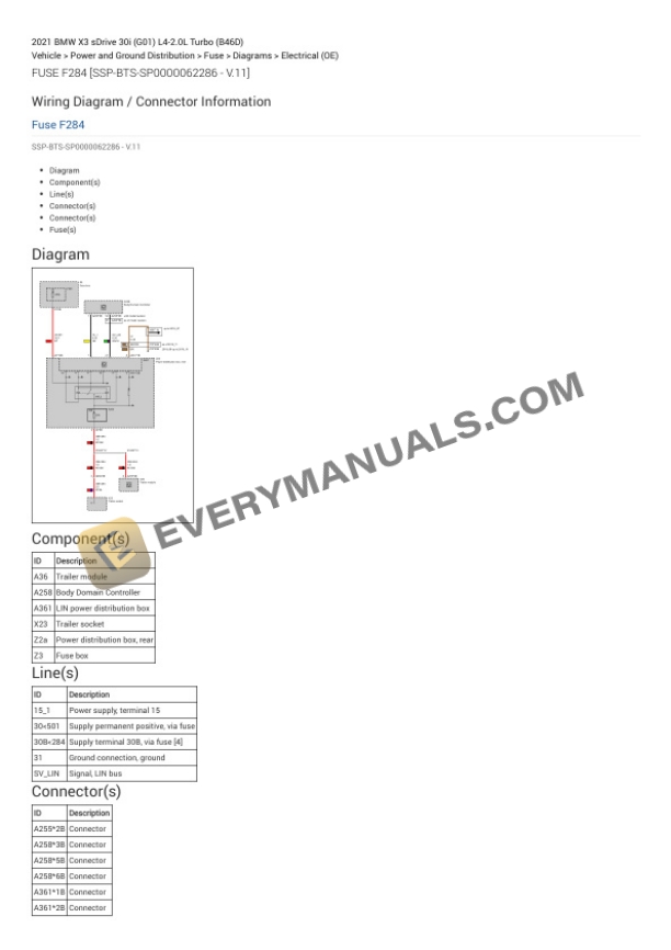 BMW X3 sDrive 30i (G01) 2021 Electrical Diagrams L4-2.0L Turbo (B46D) 5 BMW X3 sDrive 30i (G01) 2021 Electrical Diagrams L4-2.0L Turbo (B46D) - Image 3