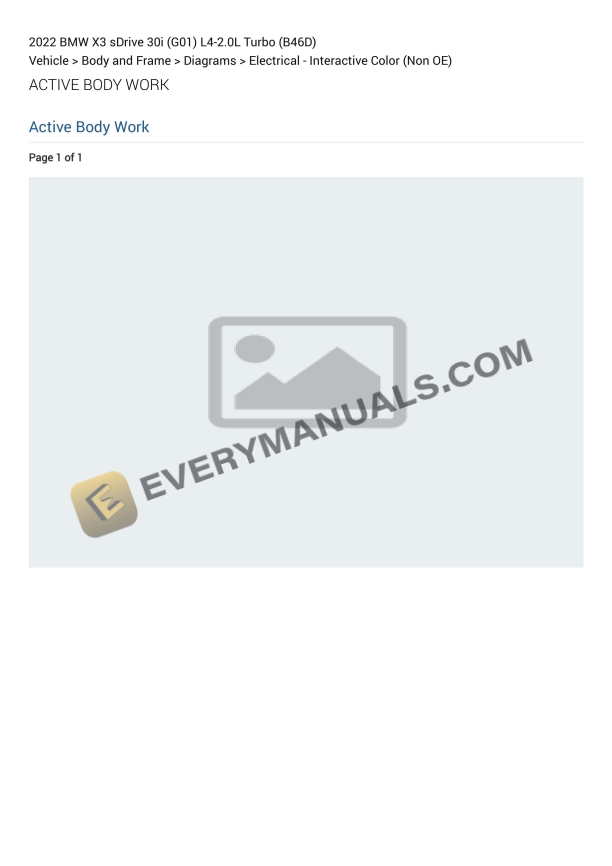 BMW X3 sDrive 30i (G01) 2022 Electrical Diagrams L4-2.0L Turbo (B46D) 2 bmw x3 sdrive 30i g01 2022 electrical diagrams l4 20l turbo b46d 1
