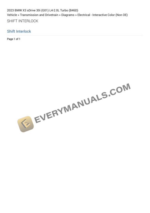 BMW X3 sDrive 30i (G01) 2023 Electrical Diagrams L4-2.0L Turbo (B46D) 6 BMW X3 sDrive 30i (G01) 2023 Electrical Diagrams L4-2.0L Turbo (B46D) - Image 4