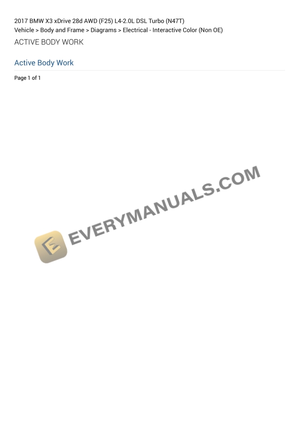BMW X3 xDrive 28d AWD (F25) 2017 Electrical Diagrams L4-2.0L DSL Turbo (N47T) 1 bmw x3 xdrive 28d awd f25 2017 electrical diagrams l4 20l dsl turbo n47t 1
