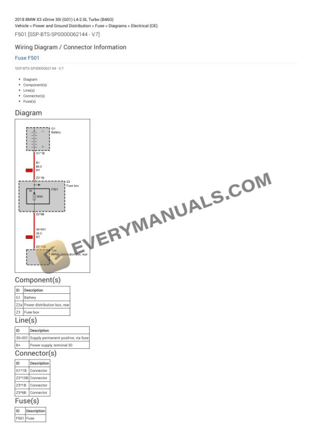 BMW X3 xDrive 30i (G01) 2018 Electrical Diagrams L4-2.0L Turbo (B46O) 4 BMW X3 xDrive 30i (G01) 2018 Electrical Diagrams L4-2.0L Turbo (B46O) - Image 2