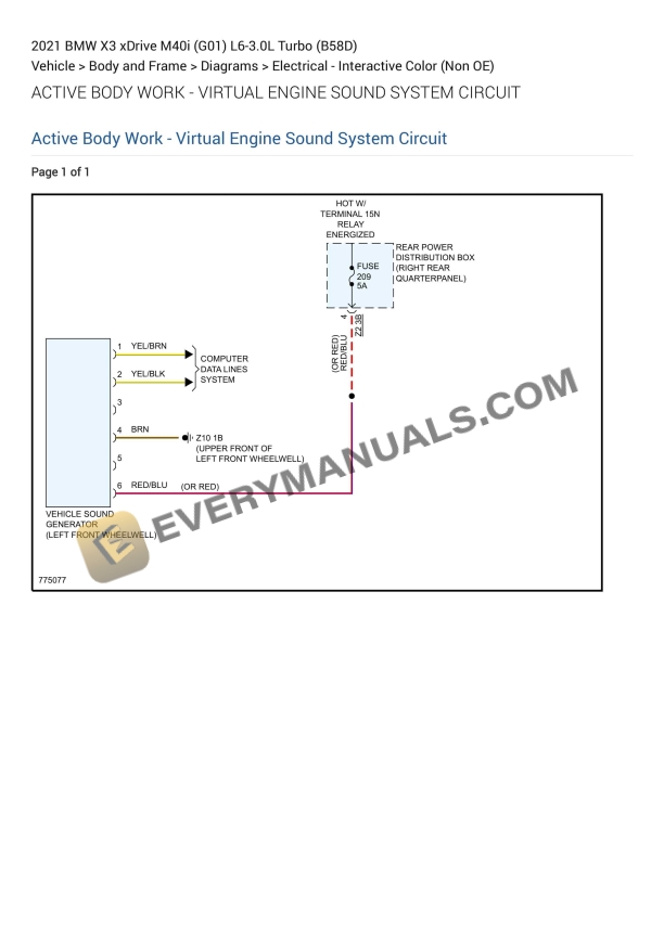bmw x3 xdrive m40i g01 2021 electrical diagrams l6 30l turbo b58d 1