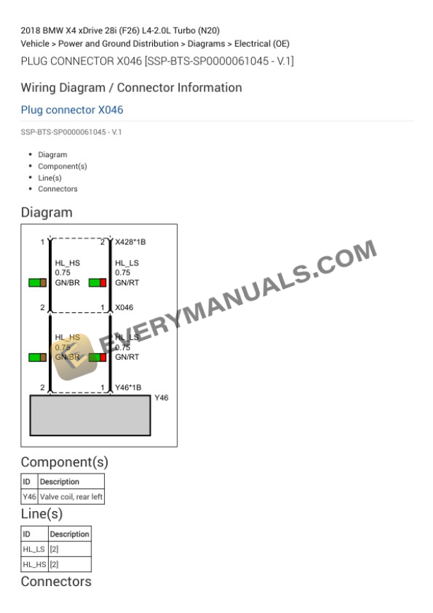 BMW X4 xDrive 28i (F26) 2018 Electrical Diagrams L4-2.0L Turbo (N20) 7 BMW X4 xDrive 28i (F26) 2018 Electrical Diagrams L4-2.0L Turbo (N20) - Image 5