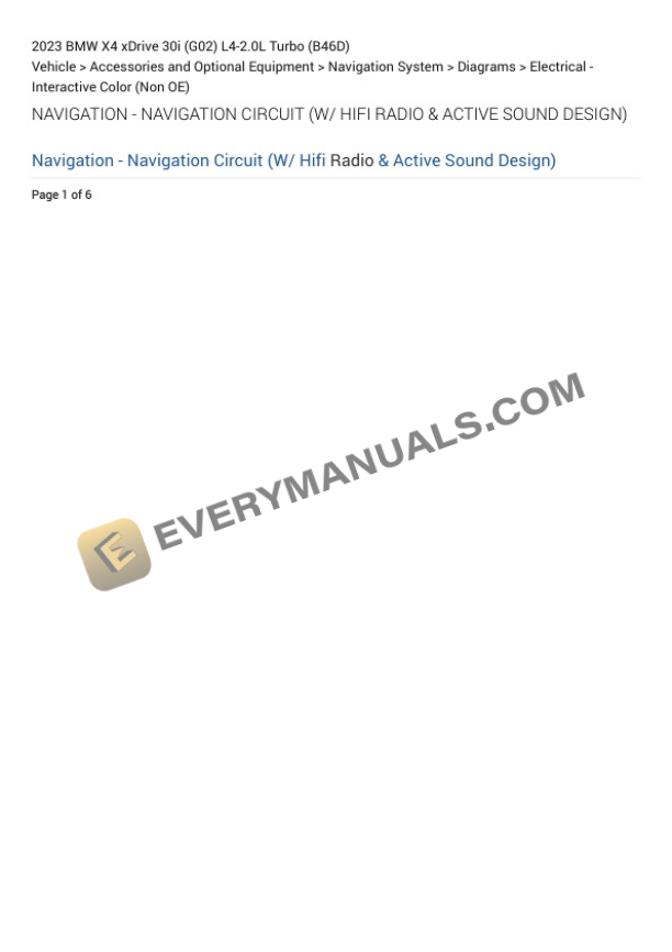 BMW X4 xDrive 30i (G02) 2023 Electrical Diagrams L4-2.0L Turbo (B46D) 4 BMW X4 xDrive 30i (G02) 2023 Electrical Diagrams L4-2.0L Turbo (B46D) - Image 2