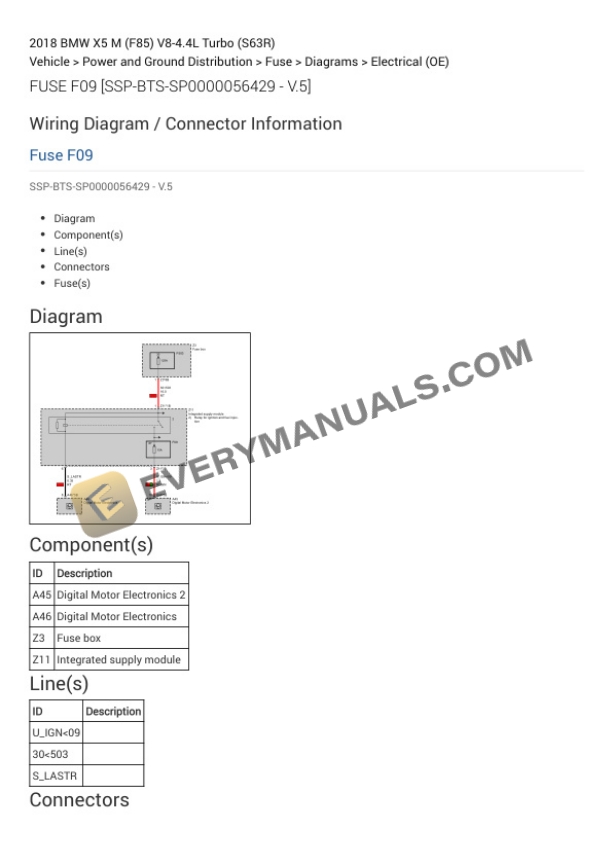 BMW X5 M (F85) 2018 Electrical Diagrams V8-4.4L Turbo (S63R) 4 BMW X5 M (F85) 2018 Electrical Diagrams V8-4.4L Turbo (S63R) - Image 2