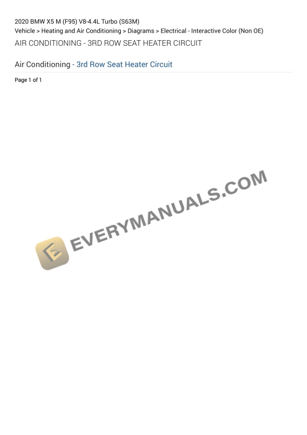 BMW X5 M (F95) 2020 Electrical Diagrams V8-4.4L Turbo (S63M)