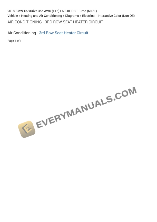 BMW X5 xDrive 35d AWD (F15) 2018 Electrical Diagrams L6-3.0L DSL Turbo (N57T)
