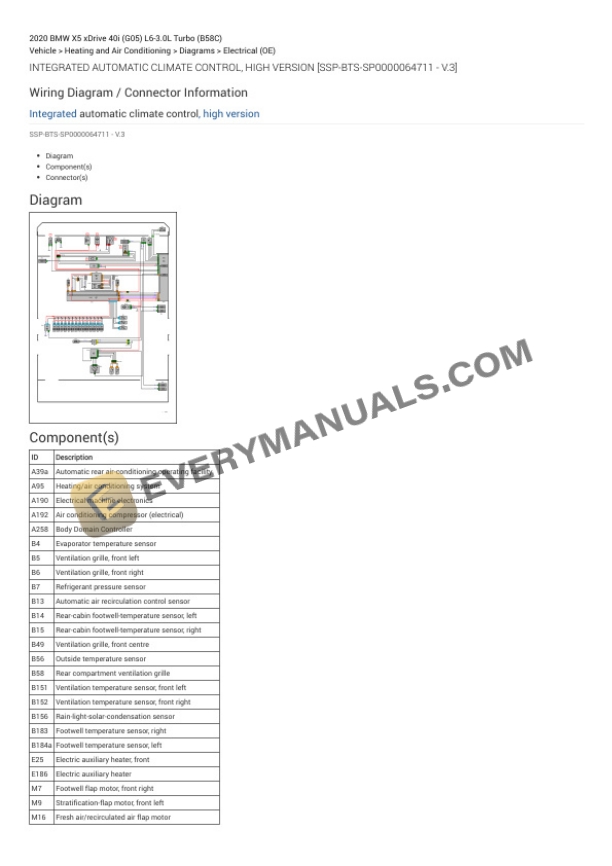BMW X5 xDrive 40i (G05) 2020 Electrical Diagrams L6-3.0L Turbo (B58C) 6 BMW X5 xDrive 40i (G05) 2020 Electrical Diagrams L6-3.0L Turbo (B58C) - Image 4