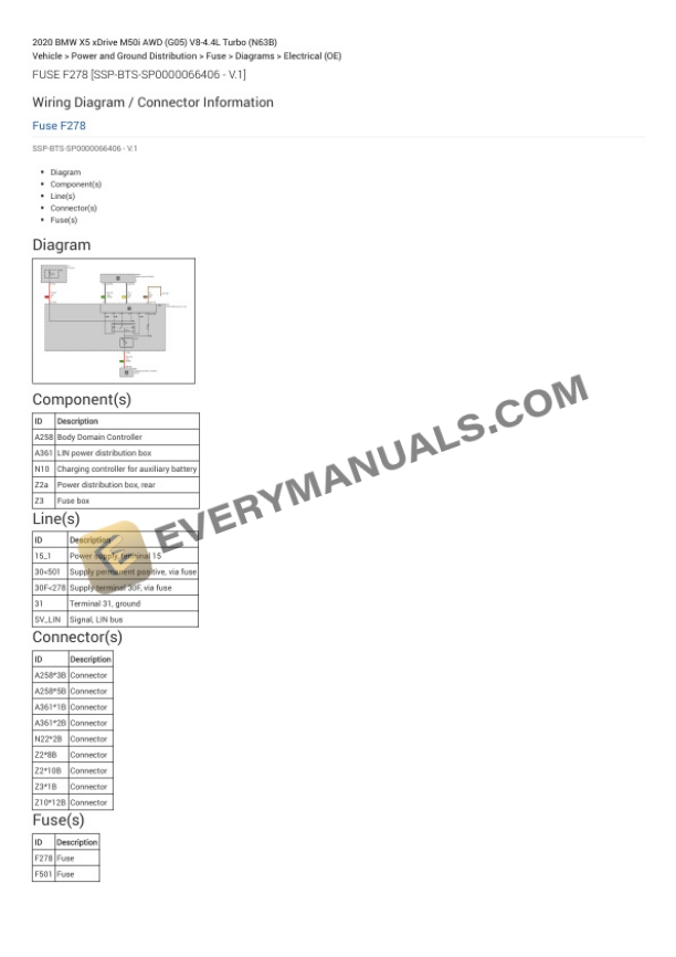 BMW X5 xDrive M50i AWD (G05) 2020 Electrical Diagrams V8-4.4L Turbo (N63B) 5 BMW X5 xDrive M50i AWD (G05) 2020 Electrical Diagrams V8-4.4L Turbo (N63B) - Image 3