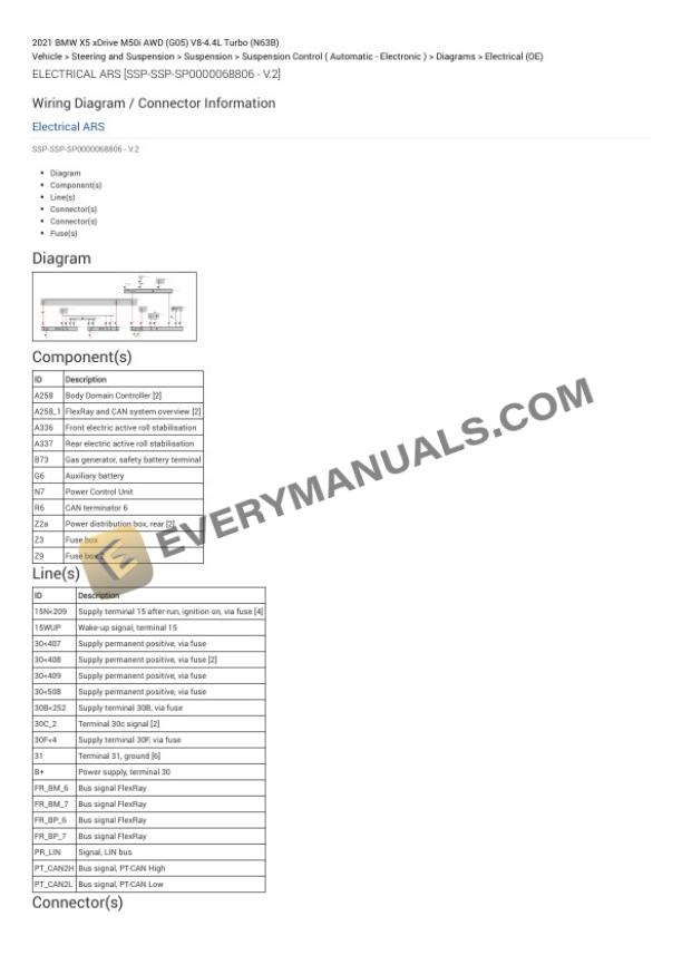 BMW X5 xDrive M50i AWD (G05) 2021 Electrical Diagrams V8-4.4L Turbo (N63B) 4 BMW X5 xDrive M50i AWD (G05) 2021 Electrical Diagrams V8-4.4L Turbo (N63B) - Image 2