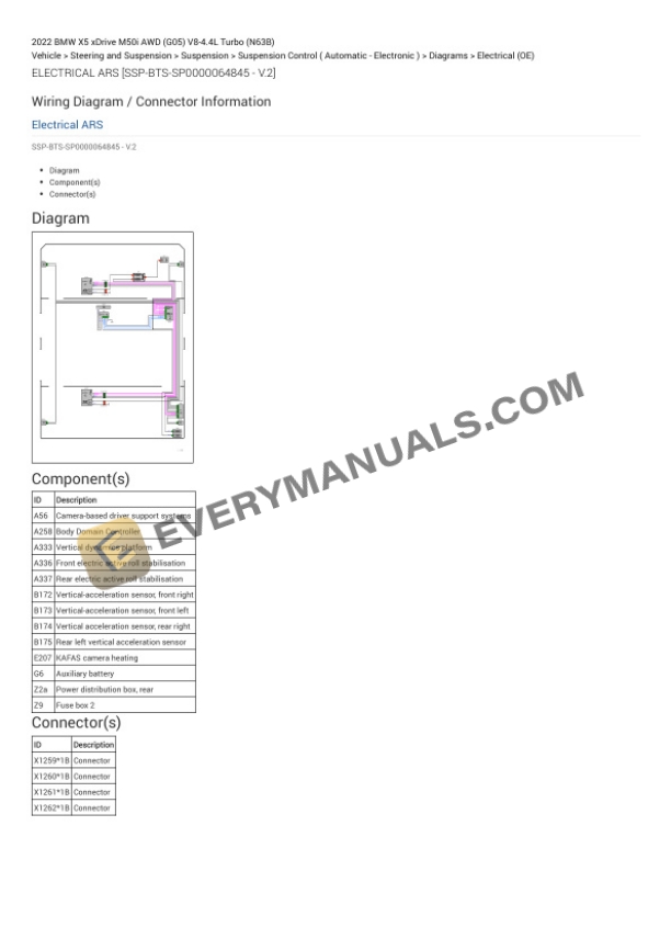 BMW X5 xDrive M50i AWD (G05) 2022 Electrical Diagrams V8-4.4L Turbo (N63B) 4 BMW X5 xDrive M50i AWD (G05) 2022 Electrical Diagrams V8-4.4L Turbo (N63B) - Image 2