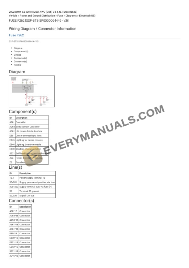 BMW X5 xDrive M50i AWD (G05) 2022 Electrical Diagrams V8-4.4L Turbo (N63B) 5 BMW X5 xDrive M50i AWD (G05) 2022 Electrical Diagrams V8-4.4L Turbo (N63B) - Image 3
