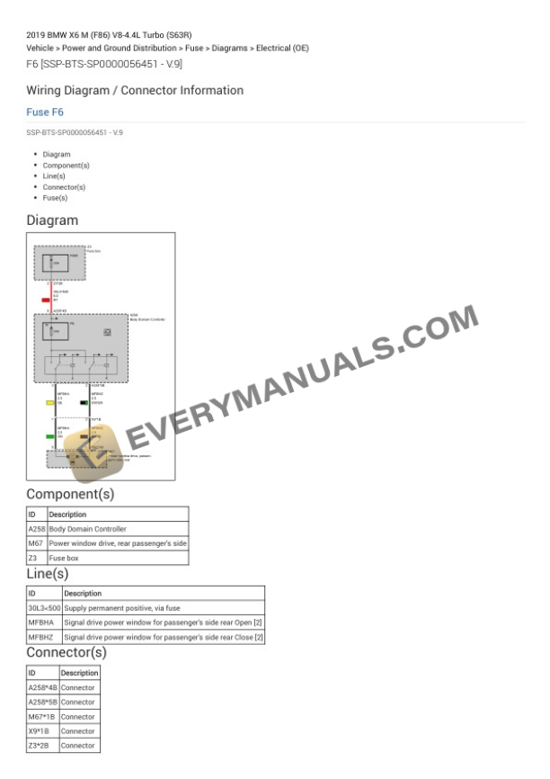 BMW X6 M (F86) 2019 Electrical Diagrams V8-4.4L Turbo (S63R) 4 BMW X6 M (F86) 2019 Electrical Diagrams V8-4.4L Turbo (S63R) - Image 2