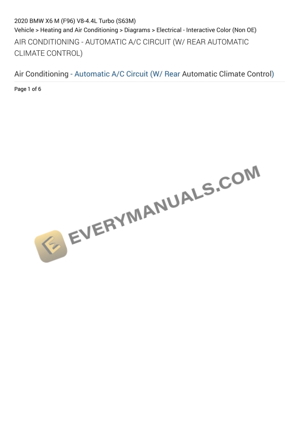 BMW X6 M (F96) 2020 Electrical Diagrams V8-4.4L Turbo (S63M)