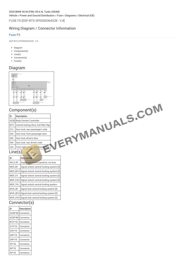 BMW X6 M (F96) 2020 Electrical Diagrams V8-4.4L Turbo (S63M) 5 BMW X6 M (F96) 2020 Electrical Diagrams V8-4.4L Turbo (S63M) - Image 3