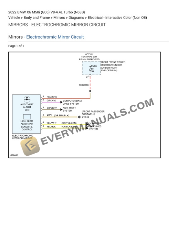 BMW X6 M50i (G06) 2022 Electrical Diagrams V8-4.4L Turbo (N63B) 4 BMW X6 M50i (G06) 2022 Electrical Diagrams V8-4.4L Turbo (N63B) - Image 2