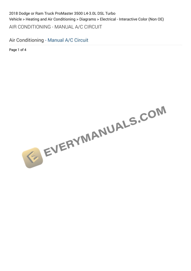 dodge or ram truck promaster 3500 2018 elactrical diagrams l4 30l dsl turbo 1