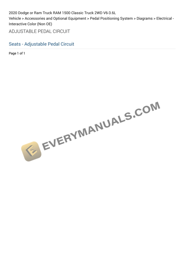 dodge or ram truck ram 1500 classic truck 2wd 2020 elactrical diagrams v6 36l 1