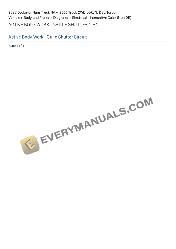dodge or ram truck ram 2500 truck 2wd 2023 elactrical diagrams l6 67l dsl turbo 1