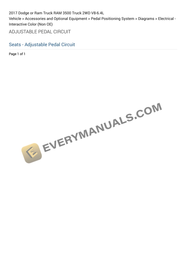 Dodge or Ram Truck RAM 3500 Truck 2WD 2017 Elactrical Diagrams V8-6.4L