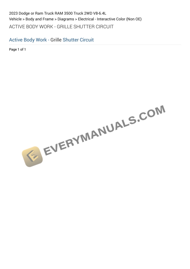dodge or ram truck ram 3500 truck 2wd 2023 elactrical diagrams v8 64l 1