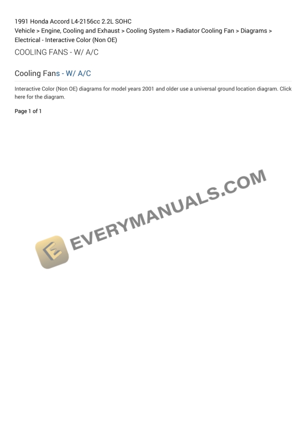 Honda Accord 1991 Electrical Diagrams L4-2156cc 2.2L SOHC