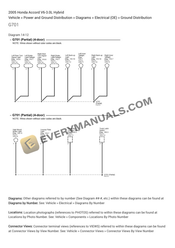 Honda Accord 2005 Electrical Diagrams V6-3.0L Hybrid 7 Honda Accord 2005 Electrical Diagrams V6-3.0L Hybrid - Image 5