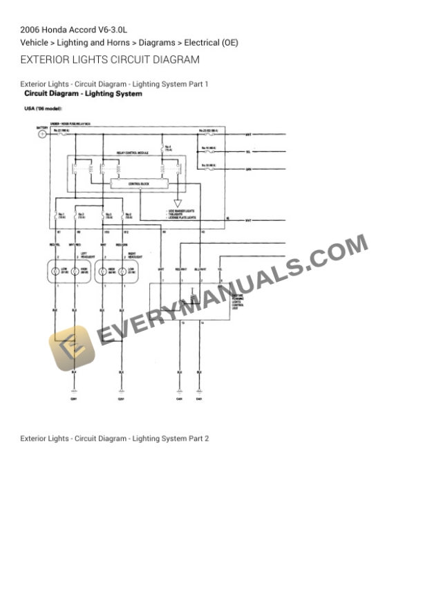 Honda Accord 2006 Electrical Diagrams V6-3.0L 6 Honda Accord 2006 Electrical Diagrams V6-3.0L - Image 4