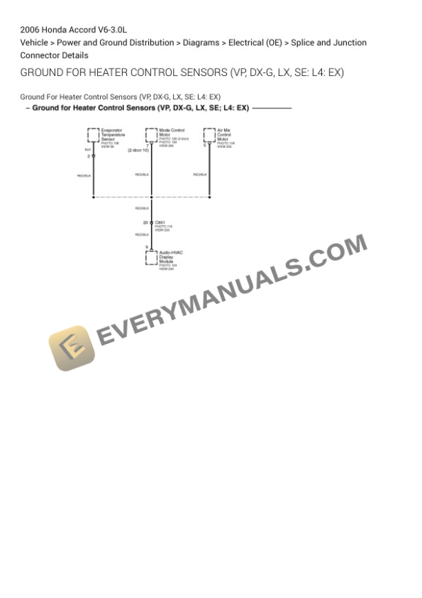 Honda Accord 2006 Electrical Diagrams V6-3.0L 7 Honda Accord 2006 Electrical Diagrams V6-3.0L - Image 5
