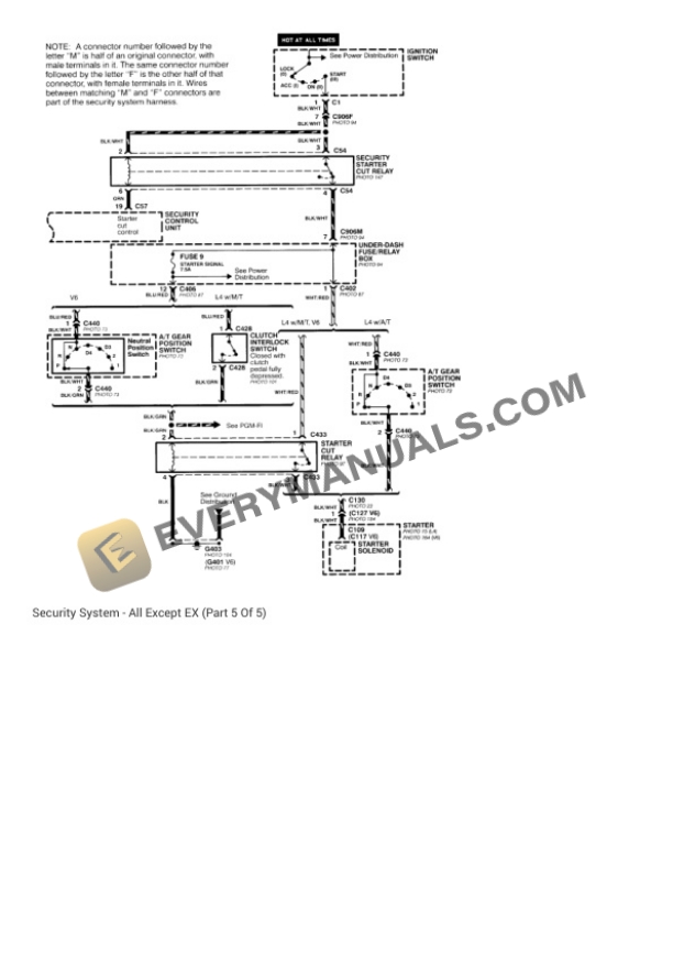 Honda Accord Coupe 1996 Electrical Diagrams L4-2.2L SOHC (16 Valve) 4 Honda Accord Coupe 1996 Electrical Diagrams L4-2.2L SOHC (16 Valve) - Image 2
