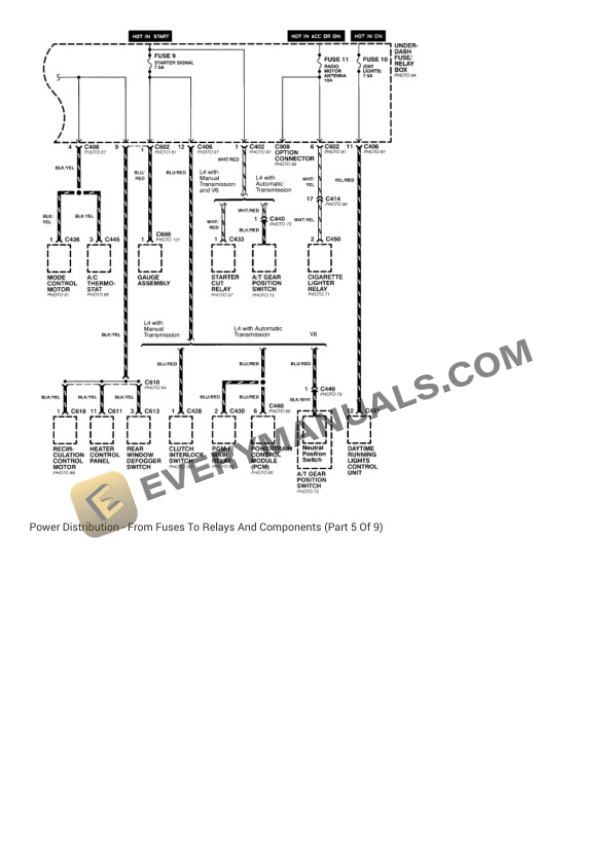 Honda Accord Coupe 1996 Electrical Diagrams L4-2.2L SOHC (16 Valve) 5 Honda Accord Coupe 1996 Electrical Diagrams L4-2.2L SOHC (16 Valve) - Image 3