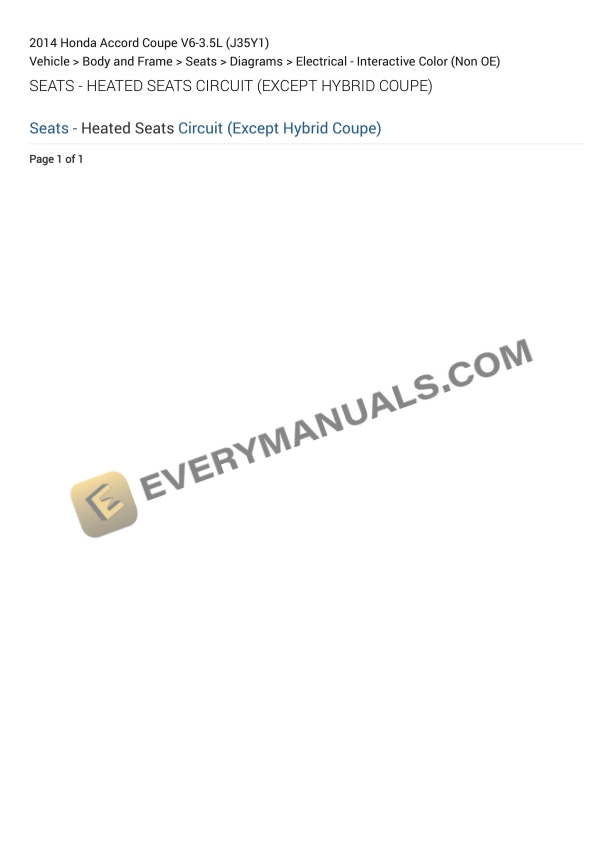 Honda Accord Coupe 2014 Electrical Diagrams V6-3.5L (J35Y1)
