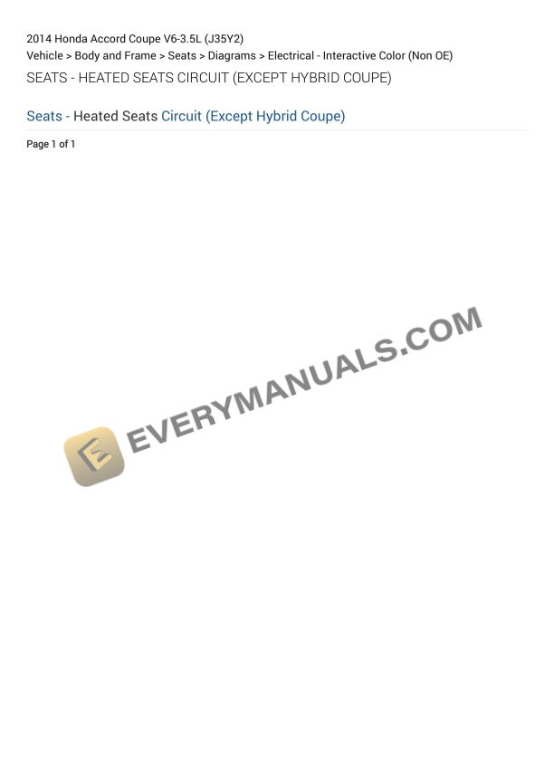 Honda Accord Coupe 2014 Electrical Diagrams V6-3.5L (J35Y2)