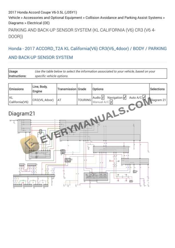 Honda Accord Coupe 2017 Electrical Diagrams V6-3.5L (J35Y1) 6 Honda Accord Coupe 2017 Electrical Diagrams V6-3.5L (J35Y1) - Image 4