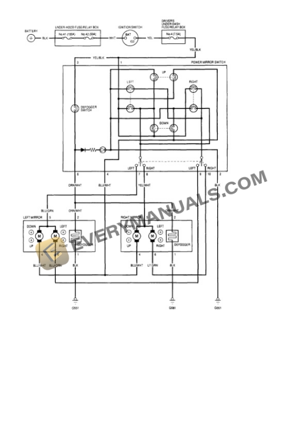 Honda Accord DX Sedan 1999 Electrical Diagrams L4-2254cc 2.3L SOHC MFI 6 Honda Accord DX Sedan 1999 Electrical Diagrams L4-2254cc 2.3L SOHC MFI - Image 4