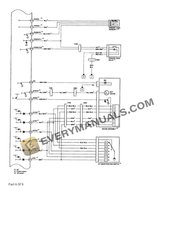 Honda Accord DX Sedan 1999 Electrical Diagrams L4-2254cc 2.3L SOHC MFI 7 Honda Accord DX Sedan 1999 Electrical Diagrams L4-2254cc 2.3L SOHC MFI - Image 5