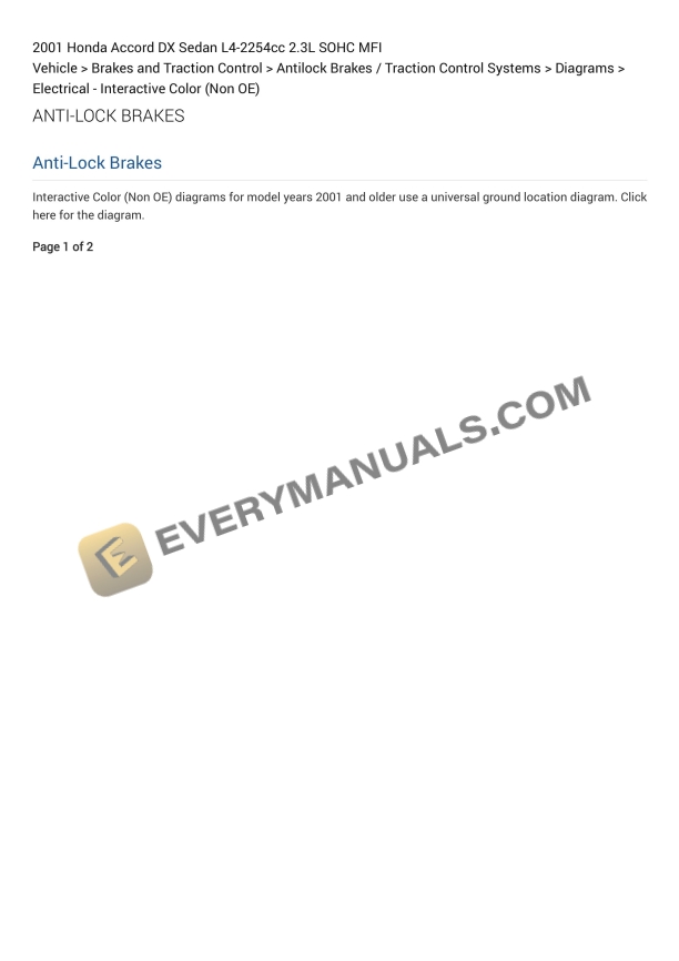 honda accord dx sedan 2001 electrical diagrams l4 2254cc 23l sohc mfi 1