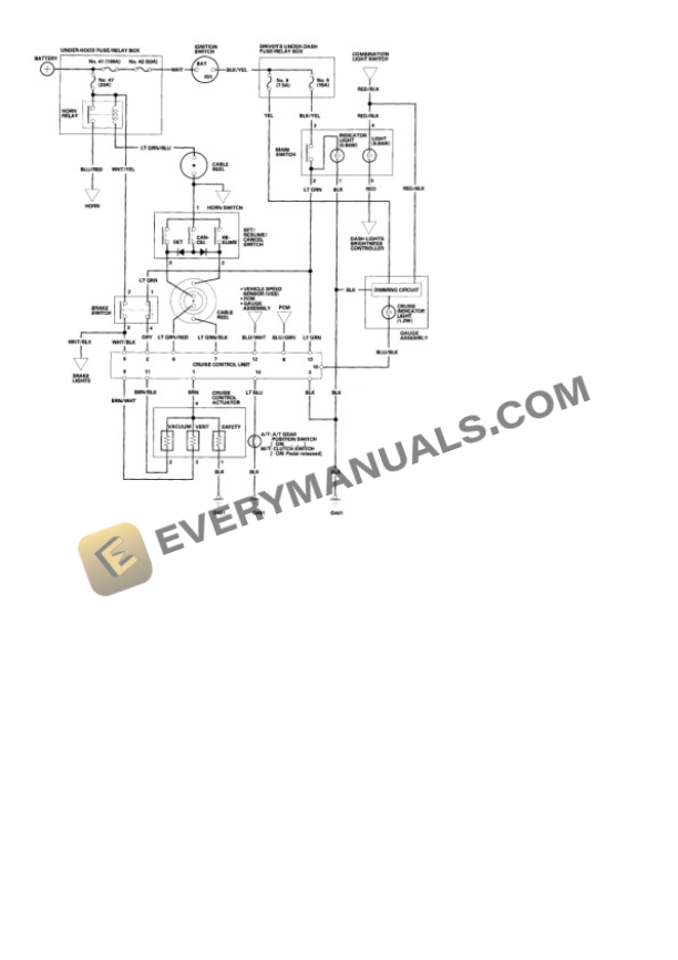 Honda Accord EX Coupe 1999 Electrical Diagrams L4-2254cc 2.3L SOHC (VTEC) MFI 4 Honda Accord EX Coupe 1999 Electrical Diagrams L4-2254cc 2.3L SOHC (VTEC) MFI - Image 2
