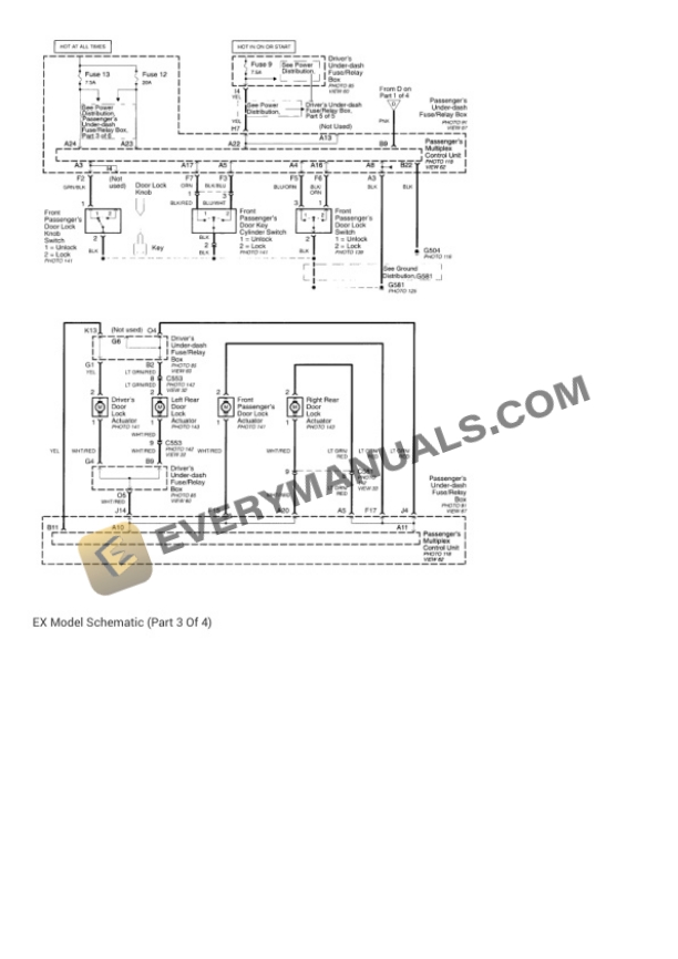 Honda Accord EX Coupe 1999 Electrical Diagrams L4-2254cc 2.3L SOHC (VTEC) MFI 6 Honda Accord EX Coupe 1999 Electrical Diagrams L4-2254cc 2.3L SOHC (VTEC) MFI - Image 4