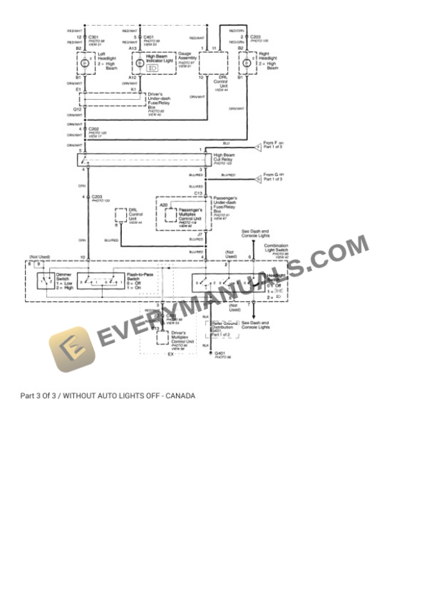 Honda Accord EX Coupe 1999 Electrical Diagrams V6-3.0L 4 Honda Accord EX Coupe 1999 Electrical Diagrams V6-3.0L - Image 2