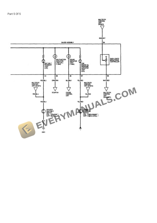 Honda Accord EX Coupe 1999 Electrical Diagrams V6-3.0L 5 Honda Accord EX Coupe 1999 Electrical Diagrams V6-3.0L - Image 3