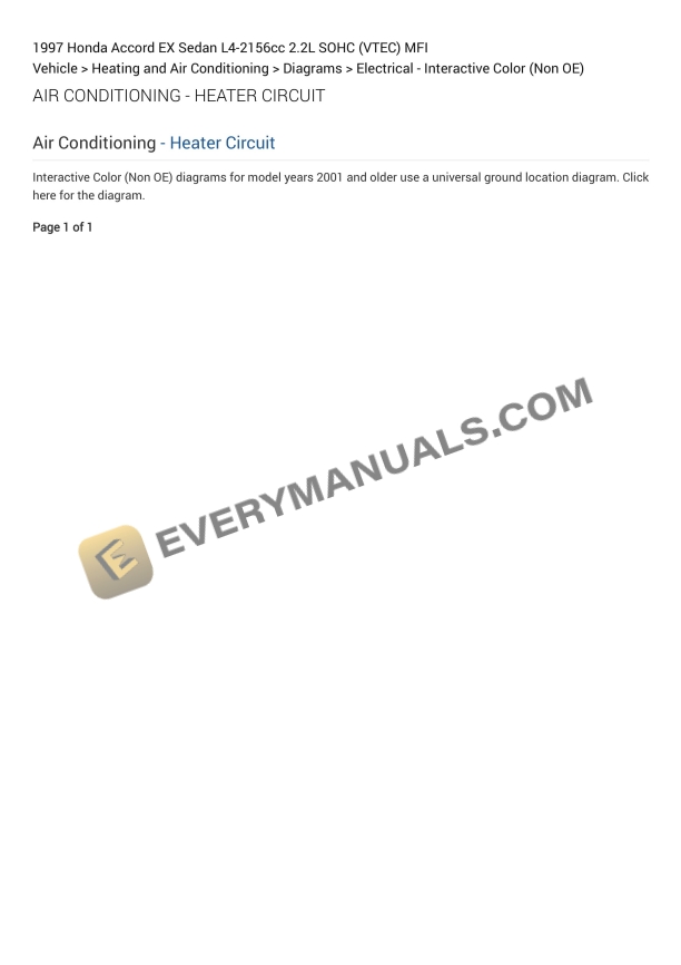 honda accord ex sedan 1997 electrical diagrams l4 2156cc 22l sohc vtec mfi 1
