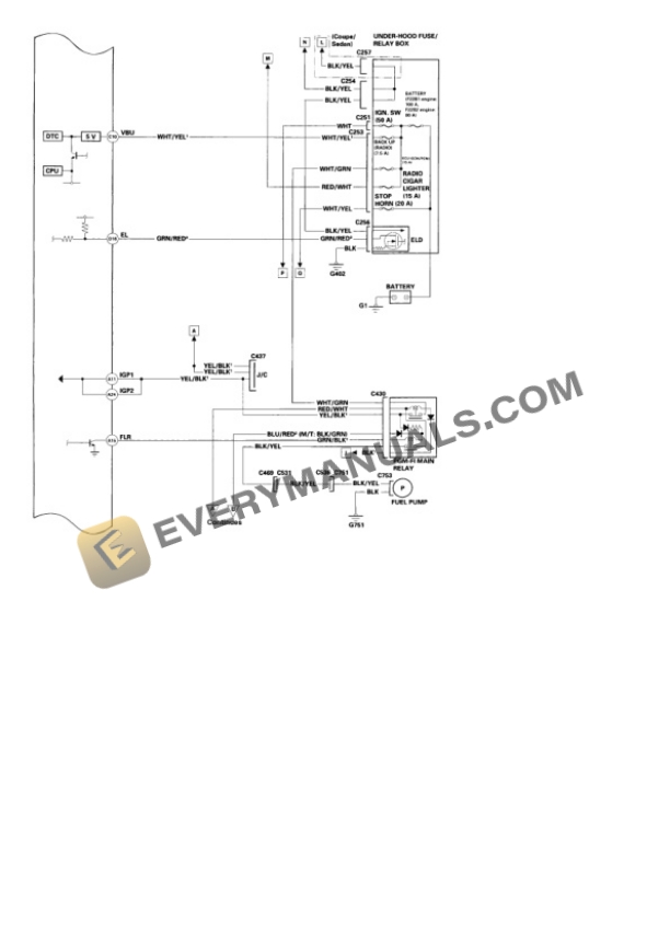 Honda Accord LX Coupe 1997 Electrical Diagrams L4-2156cc 2.2L SOHC MFI 6 Honda Accord LX Coupe 1997 Electrical Diagrams L4-2156cc 2.2L SOHC MFI - Image 4