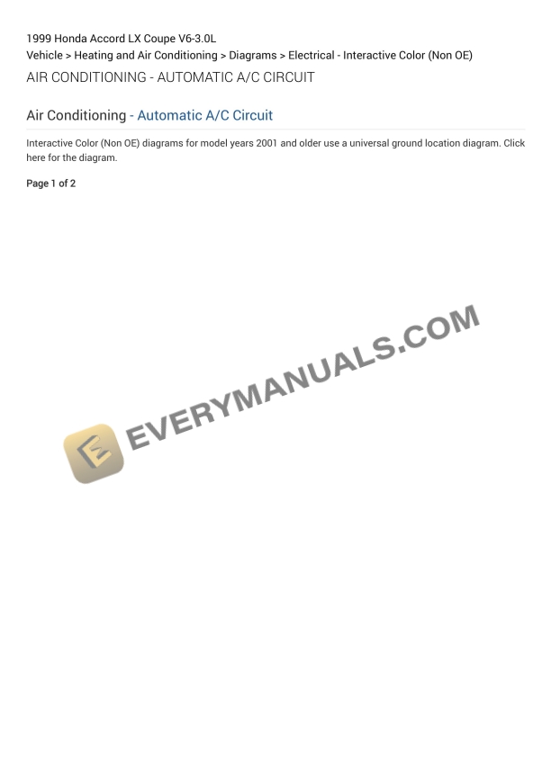 honda accord lx coupe 1999 electrical diagrams v6 30l 1