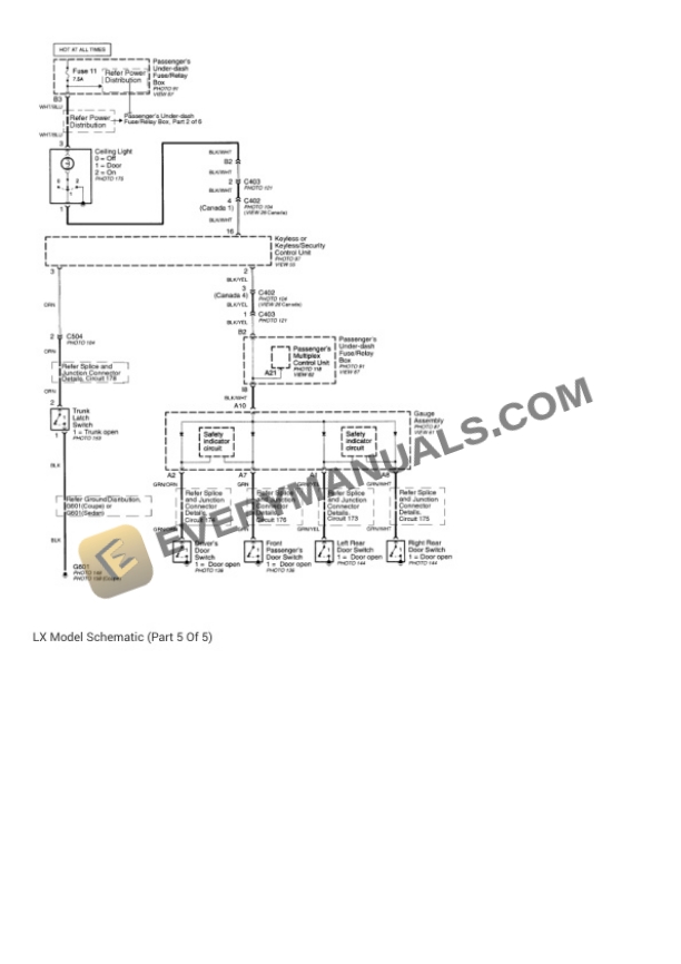 Honda Accord LX Sedan 1998 Electrical Diagrams V6-3.0L 6 Honda Accord LX Sedan 1998 Electrical Diagrams V6-3.0L - Image 4