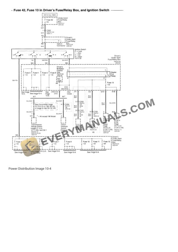 Honda Accord LX Sedan 2001 Electrical Diagrams L4-2254cc 2.3L SOHC (VTEC) MFI 6 Honda Accord LX Sedan 2001 Electrical Diagrams L4-2254cc 2.3L SOHC (VTEC) MFI - Image 4